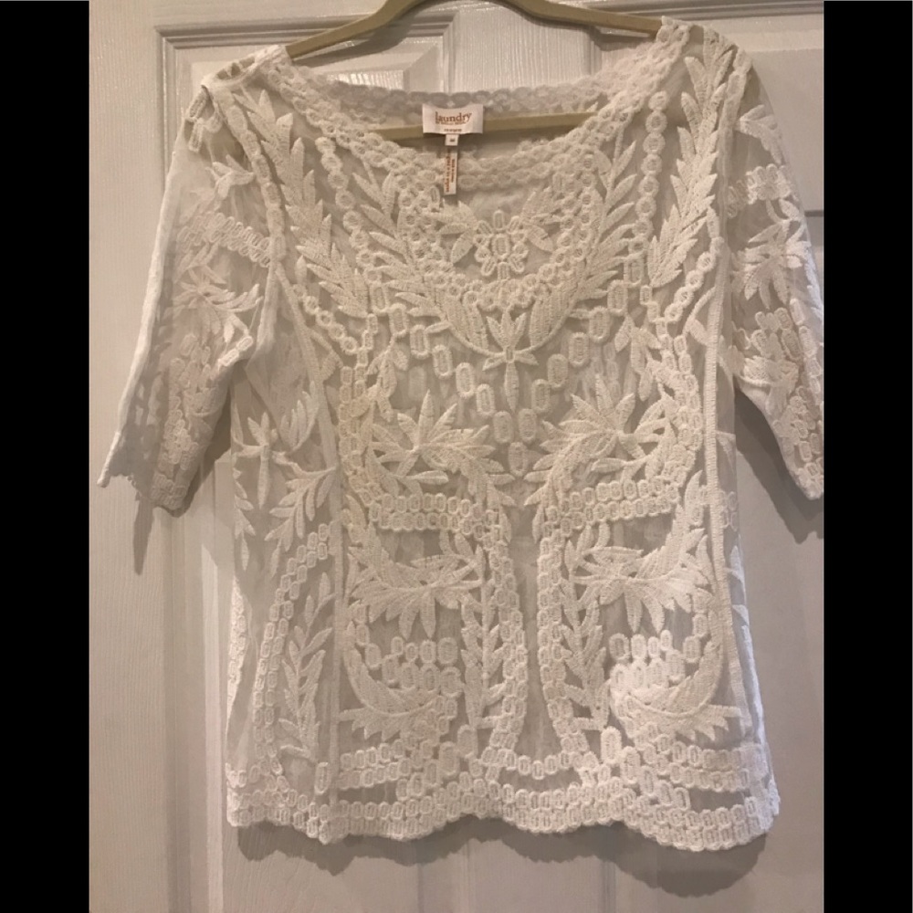 Laundry by shelli Segal White lace top medium